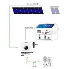Sistem fotovoltaic 5kW, monofazat, cu 8 panouri monocristaline Allview, putere instalata 3.64kW, On Grid
