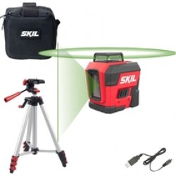 Skil  1961 DA - Nivela laser cu linii, 30 m, +/-0.5 mm/m, 2 linii laser, fascicul verde, proiectie 360 grade, trepied, geanta textila