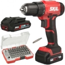 Skil  2740 AA - Masina de gaurit si insurubat cu 1 acumulator, Li-Ion, 12 V, 2 Ah, 35 Nm + Acumulator, Li-Ion, 20 V, 2 Ah + Set capete de insurubare, mixt, 51 bucati
