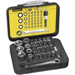 Stanley  1-13-907 - Set capete de insurubare si chei tubulare, mixt, 39 bucati