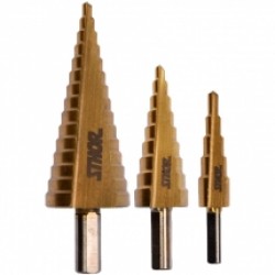 Sthor  22616 - Set burghie in trepte, HSS-TIN, 4-32, tija hexagonala, 3 bucati