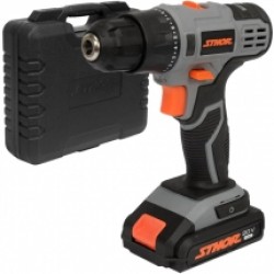 Sthor  78081 - Masina de gaurit si insurubat cu percutie cu 1 acumulator, Li-Ion, 20 V, 2 Ah, 26 Nm, led iluminare, valiza plastic