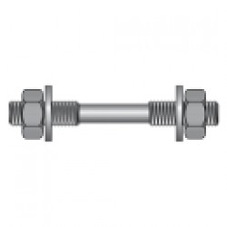  TIJA FILETATA LA CAPETE CU SAIBE SI PIULITE, OTEL, ZINCAT