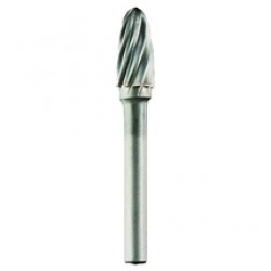 Tivoly  1036671 - Freza cu carburi metalice,  12x25x70 mm, tija 6 mm, forma F (conica cu cap rotunjit), tais simplu