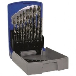 Tivoly  11452070015 - Set burghie metal, HSS, 1-10  mm, tija cilindrica, 19  bucati