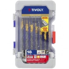 Tivoly  11453170006 - Set burghie metal, HSS-TIN, 2-10  mm, tija cilindrica, 18  bucati