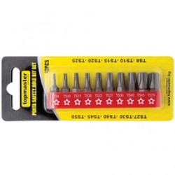 Topmaster  330169 - Set capete de insurubare, profil TX8, TX10, TX15, TX20, TX25, TX27, TX30, TX40, TX45, TX50, 10 bucati