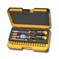  TRUSA DE SCULE 1/4”CU ANTRENOR ERGONIC CU CLICHET REVERSIBIL - R-GO 36 - 36 PIESE