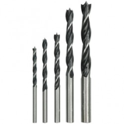 Vorel  22350 - Set burghie lemn cu varf ascutit, 4-10  mm, tija cilindrica, 5 bucati