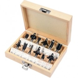 Vorel  22550 - Set cutite frezat, tija 8 mm, ambalaj lemn, 12 bucati