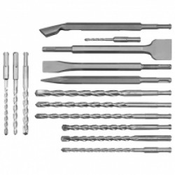 Vorel  23586 - Set SDS-Plus, 10 burghie, 4 dalti, cutie lemn
