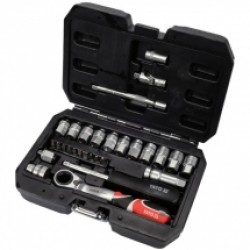 Yato  YT-38650 - Set capete de insurubare si chei tubulare, mixte, 29 bucati
