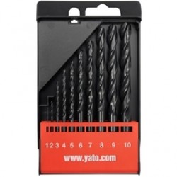 Yato  YT-4461 - Set burghie metal, HSS, 1-10  mm, tija cilindrica, 10  bucati