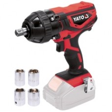 Yato  YT-82805 - Masina de insurubat cu impact fara acumulatori si incarcator, Li-Ion, 18 V, - Ah, patrat 1/2 inch, 300 Nm, -, accesorii