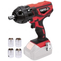 Yato  YT-82805 - Masina de insurubat cu impact fara acumulatori si incarcator, Li-Ion, 18 V, - Ah, patrat 1/2 inch, 300 Nm, -, accesorii